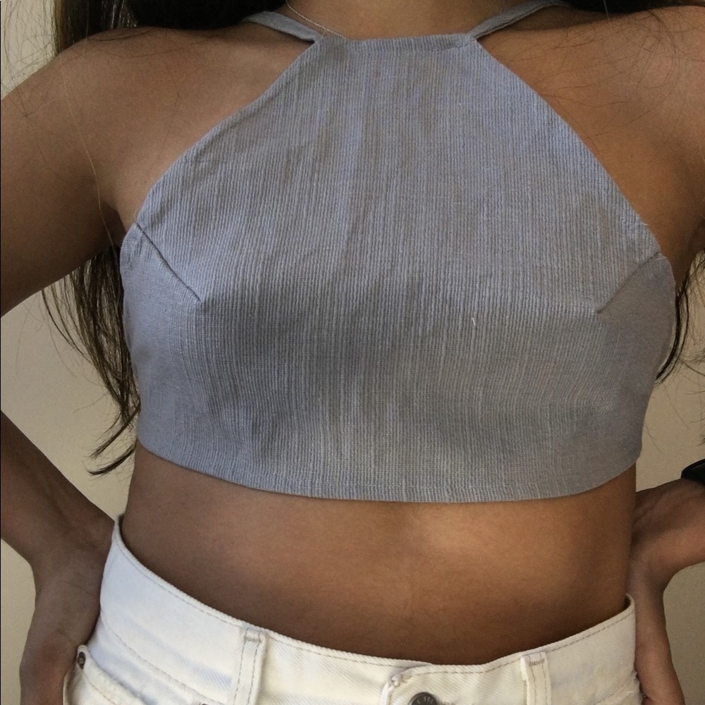 Gorgeous blueish grey triangle top- fully customizable in size, shape, and color